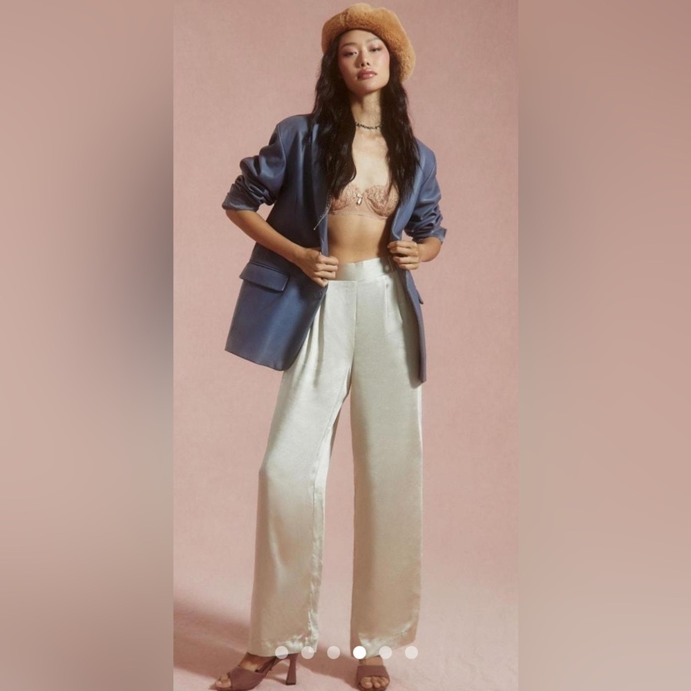 NWT Sanctuary x Anthropologie Margot Satin Wide Leg Pants